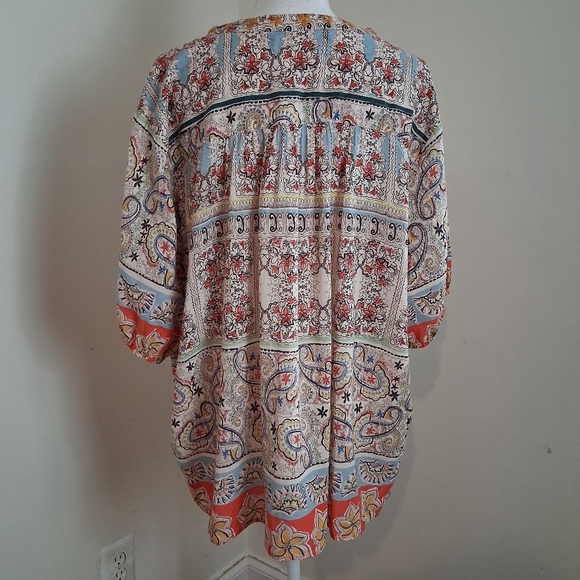 Johnny Was Workshop Woman’s  Floral Cotton Blouse Size XL - Picture 7 of 7